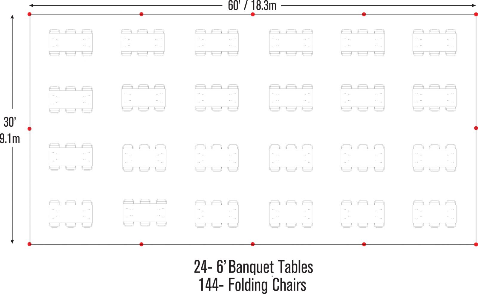 30 x 60 tent rental seating chart config 2